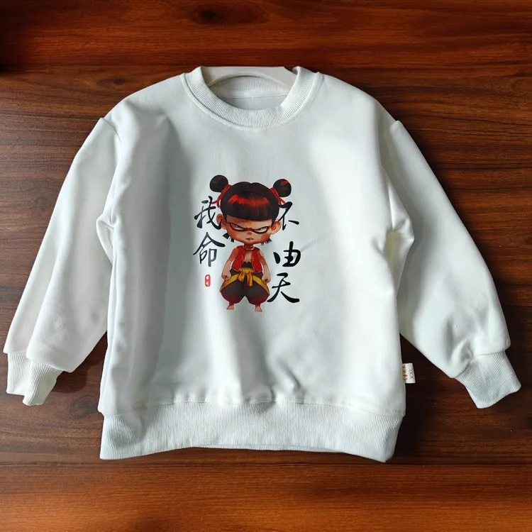 2025年童装哪吒圆领儿童卫衣春秋款男童女童趣味卡通上衣