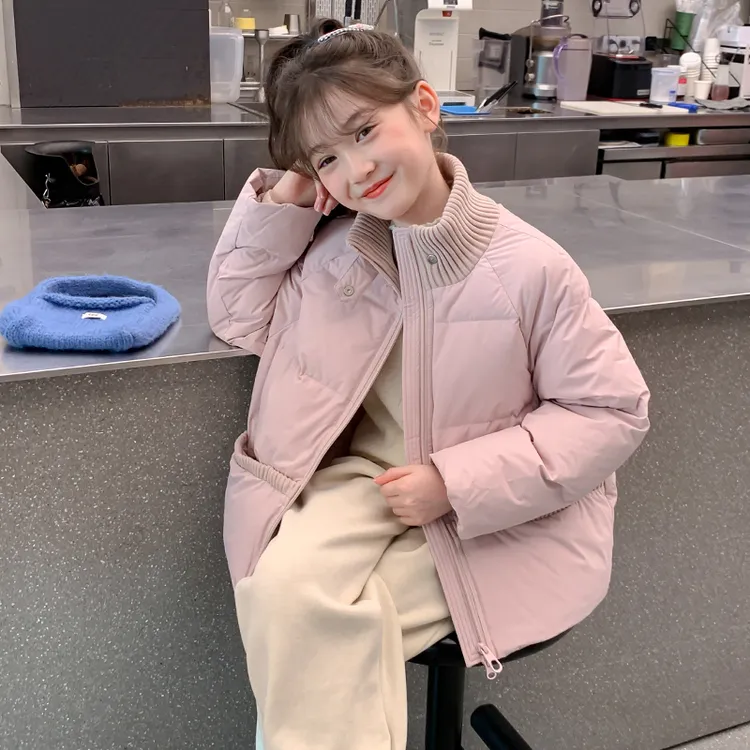 女童冬装棉服外套2025新款大童洋气冬季加厚立领棉袄儿童女孩棉衣