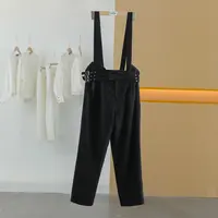 【半价q仓-唐长老自营】货号H0590女装新款直筒休闲背带裤HBL