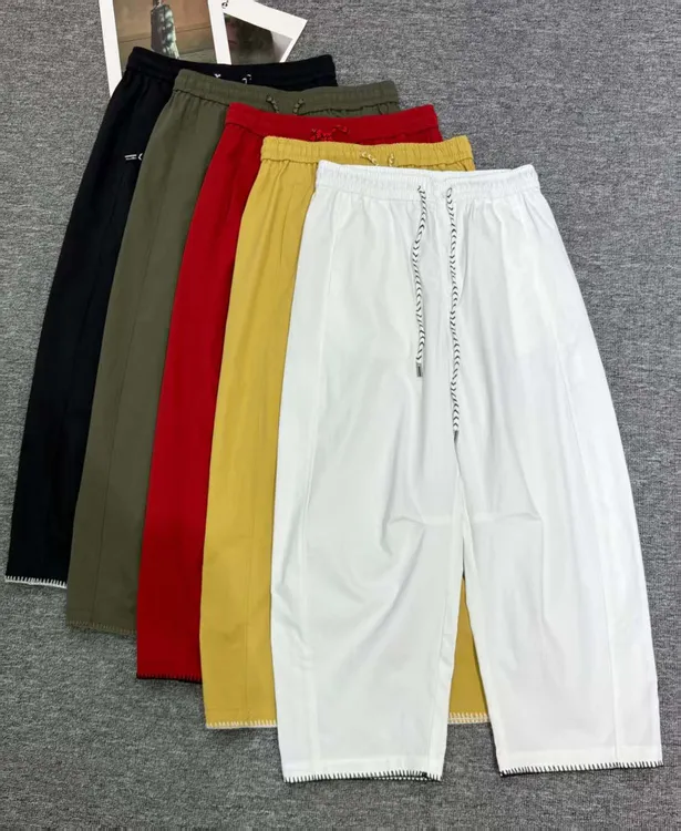 夏季高腰薄款宽松速干气球裤九分裤显瘦遮肉百搭休闲裤