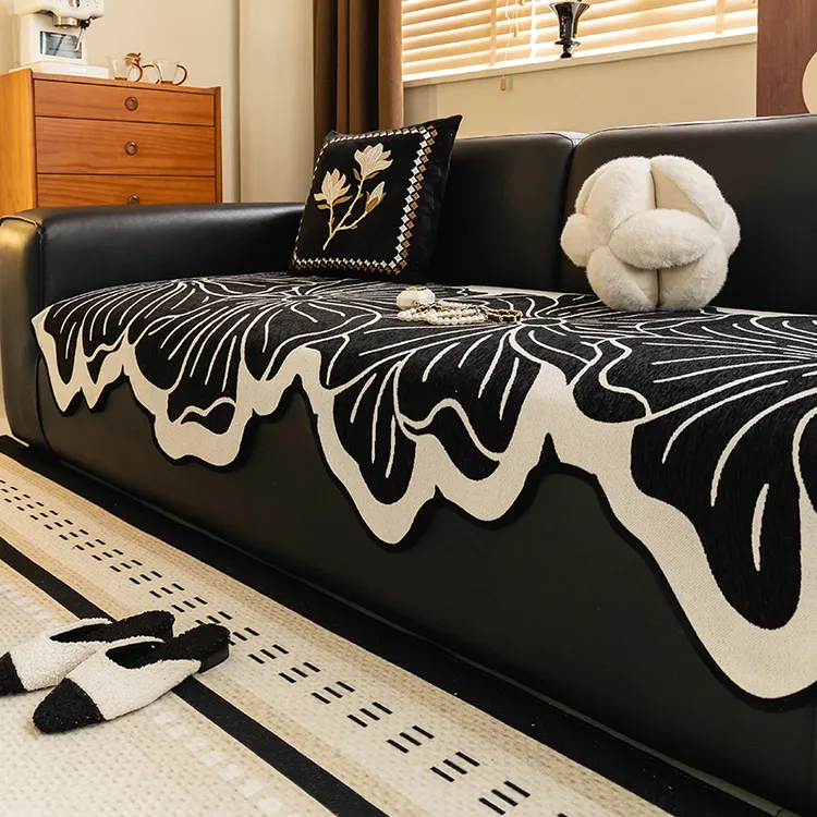 趣爸异形不规则直排沙发垫新款四季通用皮沙发坐垫防滑套罩盖布巾