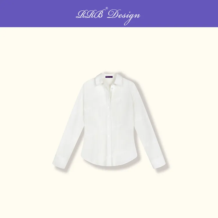 RRB Design 「新派精英」100棉休闲宽松显瘦简约条纹衬衣百搭衬衫