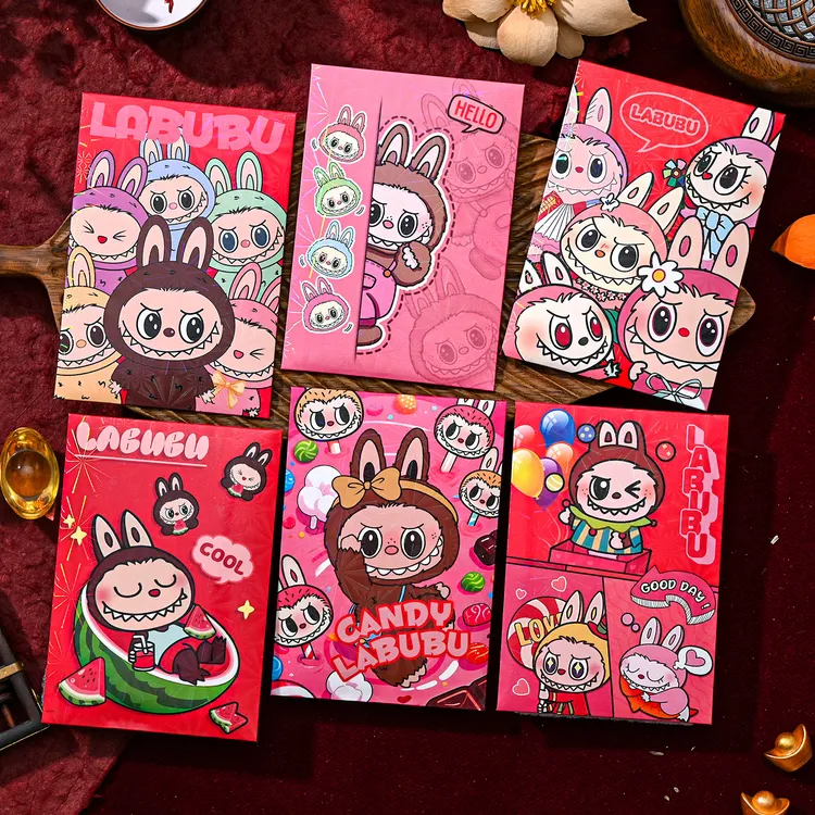 镭射封面labubu红包袋2026年儿童卡通创意春节压岁新年利是封红包