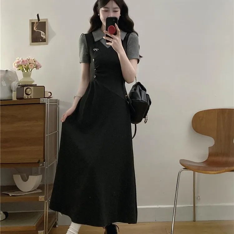 谷幽然大码女装夏季微胖新款法式高级感后妈裙2025新款爆款洋气