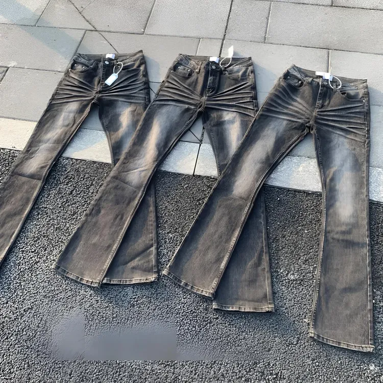 原牛黑色517美式vibe加绒vintage微喇弹力修身cleanfit牛仔裤男女