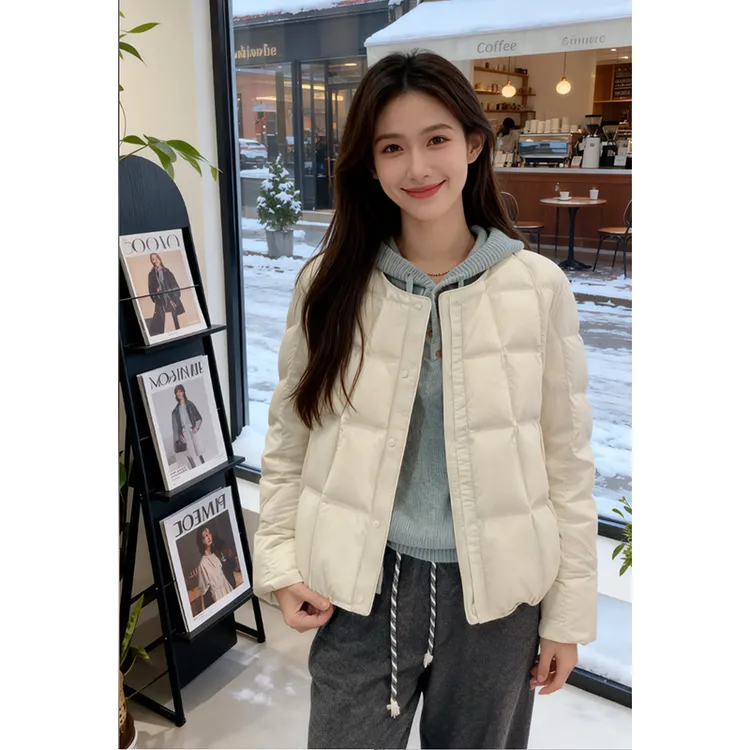 SHALLDOER【奶芙静谧】2025冬季豆腐块纯色棉服保暖上衣氛围感搭子