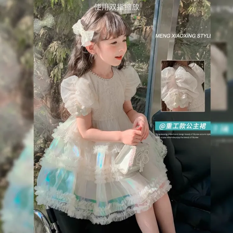 【以舟童装】女童连衣裙夏款2025新款儿童夏季洋气公主裙女宝宝夏装