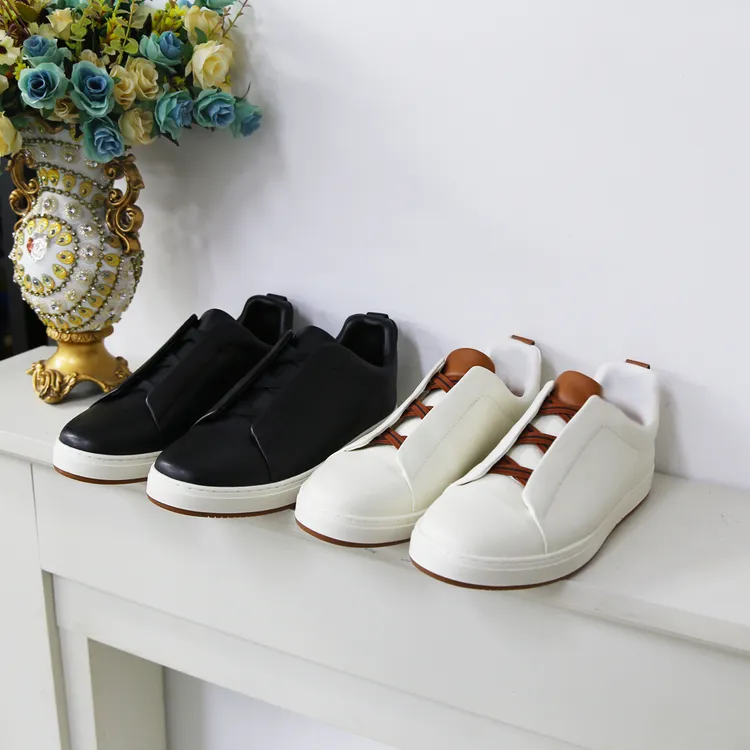 2025秋冬新款男士头层牛皮+垫水染鹿皮休闲鞋 跟高3CM