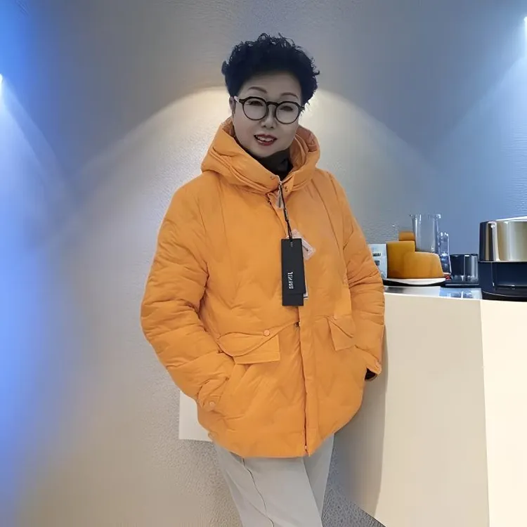 【贵丽坊】金影奇新品连帽显现宽松外衣加大码JD86115