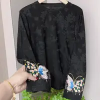 【雨蝶-圆领】国风新中式复古时尚T恤衬衫