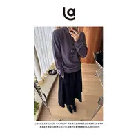 La La Begin"紫鸢尾"绵咩皮松紧腰半身裙