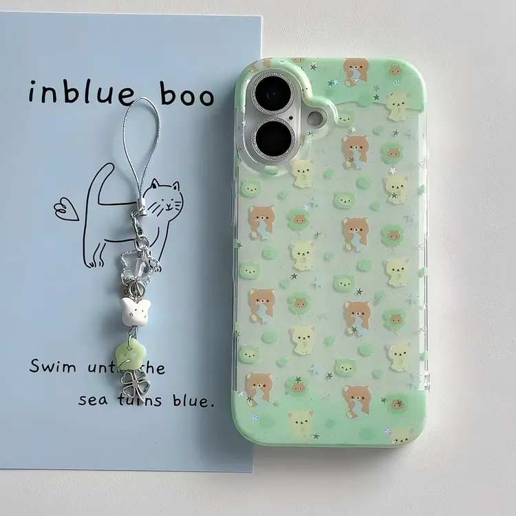 IMD清新小熊适用苹果16/15/14可爱手机壳13PRO卡通12/11创意7P/8P