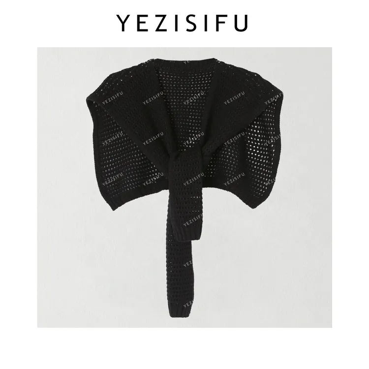 欧尼私服 2025秋镂空针织披肩外搭时尚装饰2508C4282