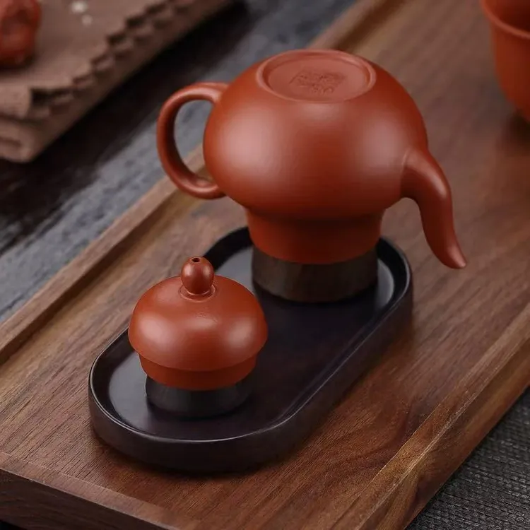 黑檀盖置高端紫砂壶盖托实木晾壶架家用茶壶托茶壶架高档茶道用具