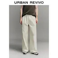 UR2025秋季新款男装休闲简约松紧腰抽绳阔腿裤UUY650004