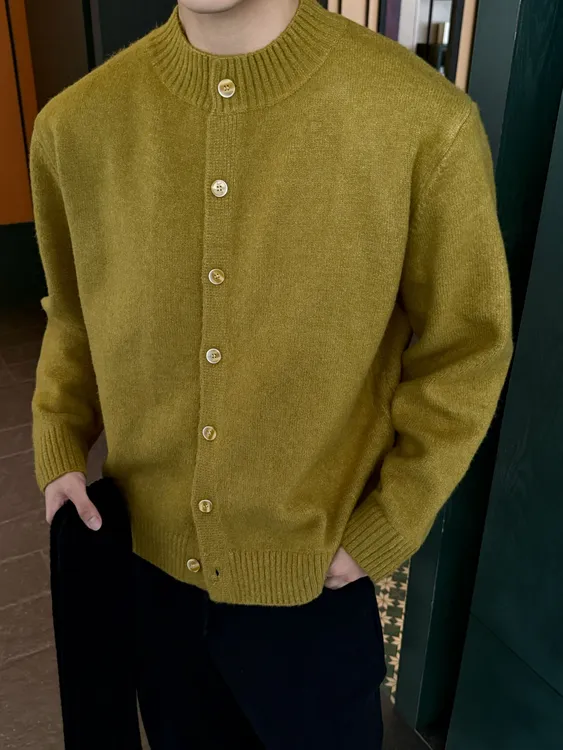 F.S 25A/W【氛围感羊毛软糯针织开衫】男宽松百搭毛衣针织外套保暖