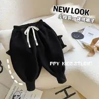 男童宝宝加绒裤子秋冬季婴儿儿童装冬装厚大屁屁哈伦裤小童帅气潮