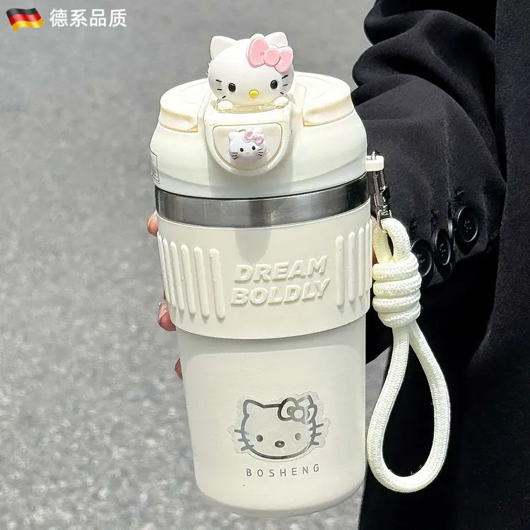 德国高颜值女生可爱保温杯2025新款咖啡杯学生吸管杯子保冷随手水