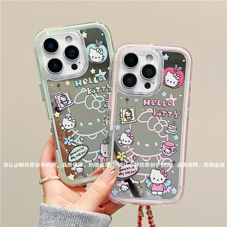 炫彩镜面适用苹果iPhone16/华为荣耀/小米手机壳防摔15promax爆款