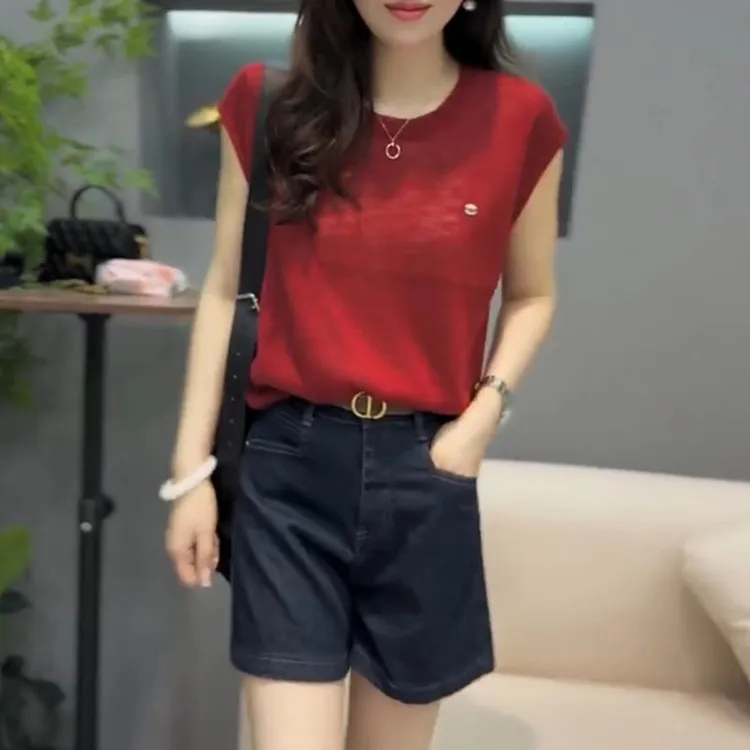 时尚女装今夏潮款款夏季短袖气质洋气女装针织衫宽松洋气百搭减龄