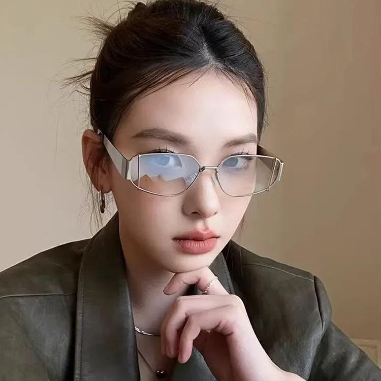 复古水银太阳眼镜街拍欧美y2k千禧风未来感小众嘻哈墨镜韩版高级