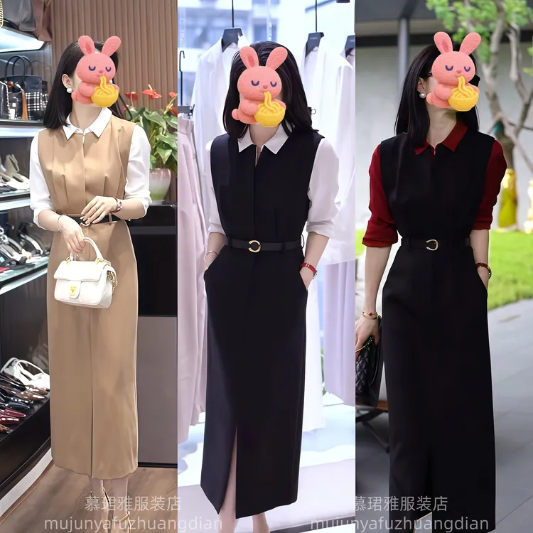 2025秋季新款时尚显瘦气质女士网红洋气两件套百搭款D22355