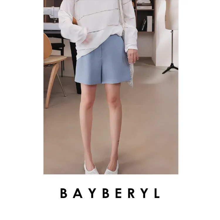 CC09-BAYBERYL老贝可机洗抗皱无腰头秋百搭通勤显瘦短裤XXK4L1911