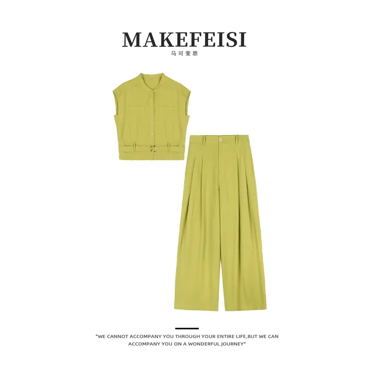 【活动专用】自在穿搭|高端老钱风度假慵懒复古亚麻套装TZ148