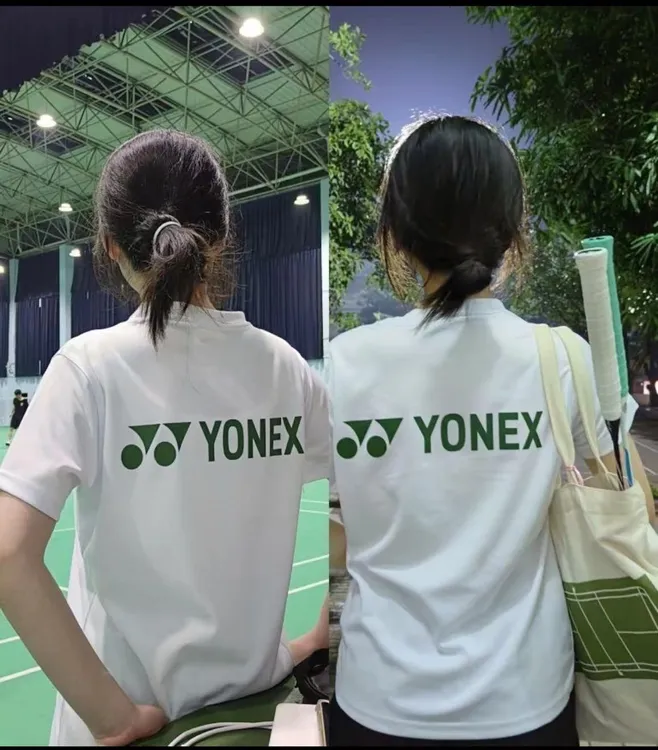 2024春夏款yy韩国羽球服短袖男女同款速干吸汗文化衫简约风格运动