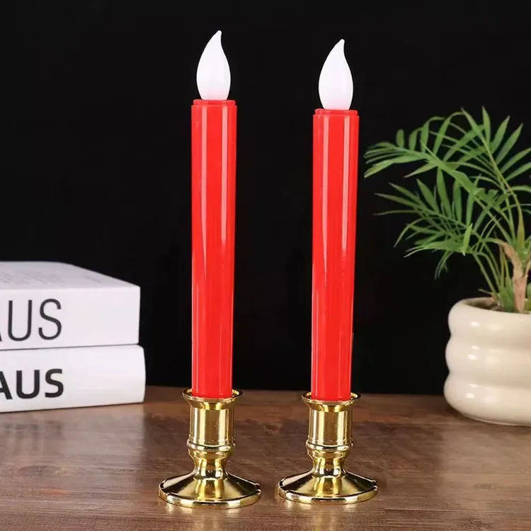 春节喜庆摇摆创意电子蜡烛灯装饰家用发光电池仿真蜡烛 生活电器