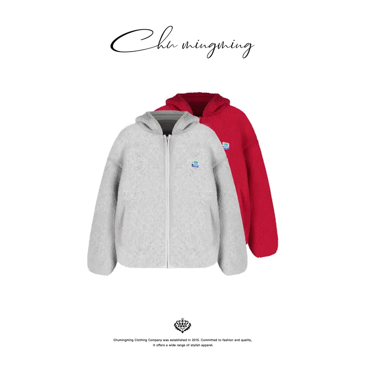 【CHUMINGMING】【软粒】连帽摇粒绒男女同款外套NH25255