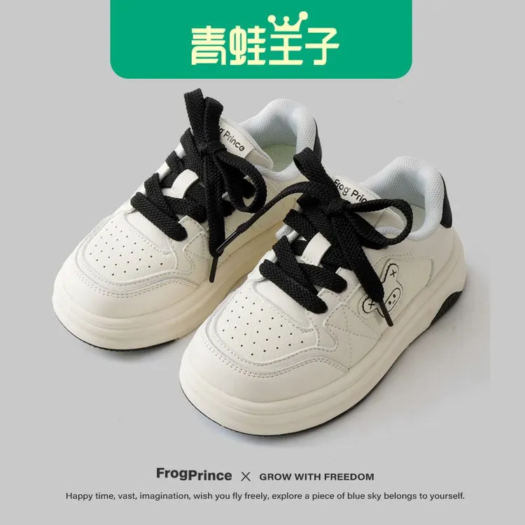 青蛙王子童鞋休闲鞋板鞋百搭小白鞋软底软面秋季新款透气防水防滑