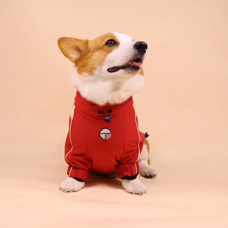 唐布琦宠物冲锋衣狗狗秋冬防水外套柯基边牧宠物服装中大型犬雨衣