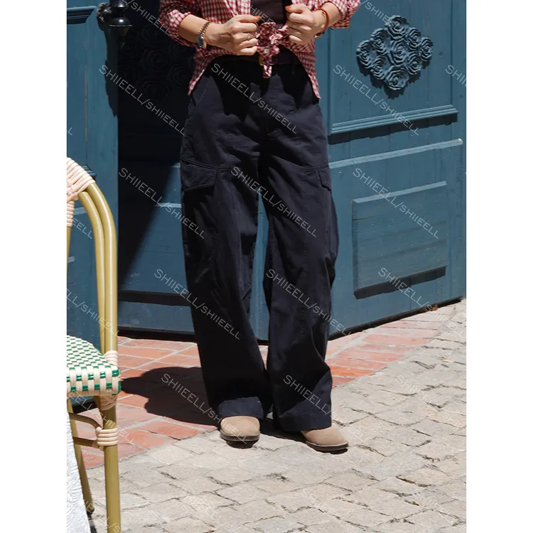 SHIIEELL【结构工装】设计感高密棉多口袋休闲工装裤W1504