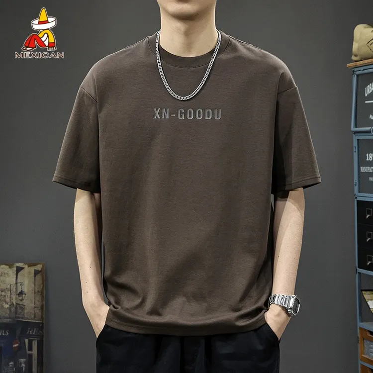 Mexican/稻草人美式复古重磅男士t恤短袖夏季潮牌宽松百搭半袖衫