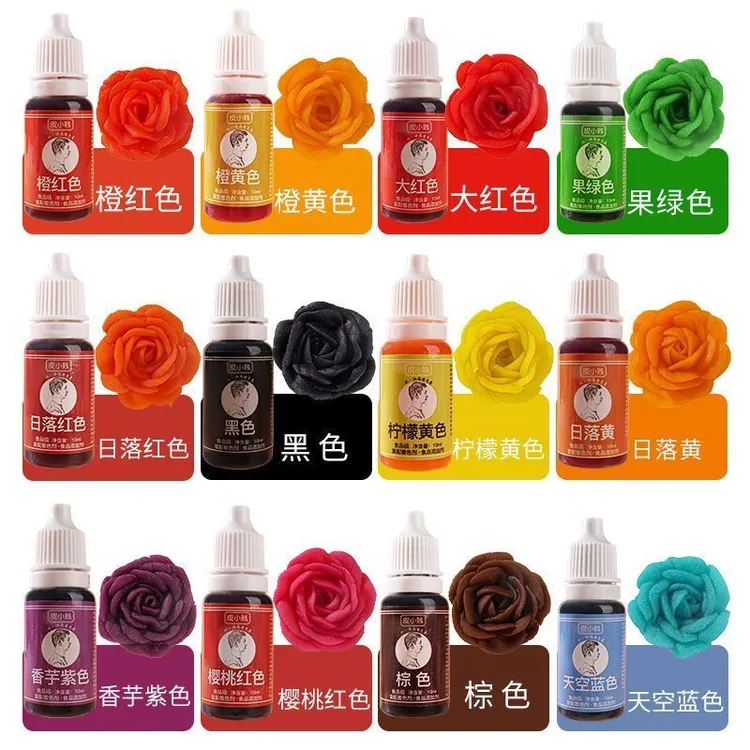 皮小贱食用色素做彩虹蛋糕裱花奶油调色大红色黑色柠檬黄色着色剂
