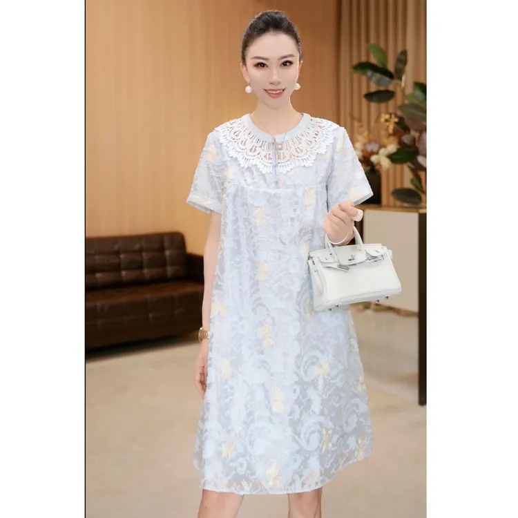 林果&季得 【月朦胧】时尚减龄气质百搭女士中长款连衣裙