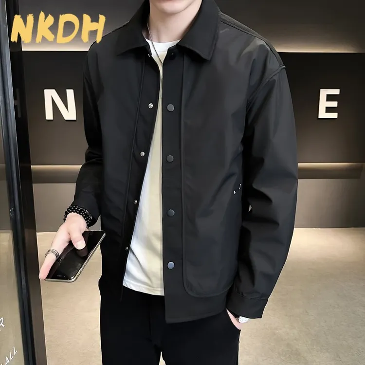 NKDH拼接外套男士春秋季男装2025新款春装薄款潮牌高级感痞帅夹克
