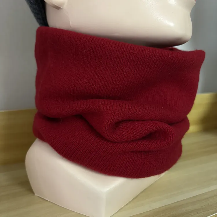 男女同款冬季加厚纯羊毛保暖护颈脖纯色围脖纯色舒适感套头围巾