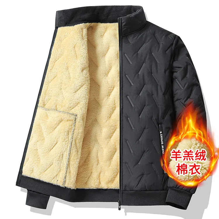 【大码可穿250斤】棉衣大码男士中老年休闲加绒加厚保暖羊羔绒