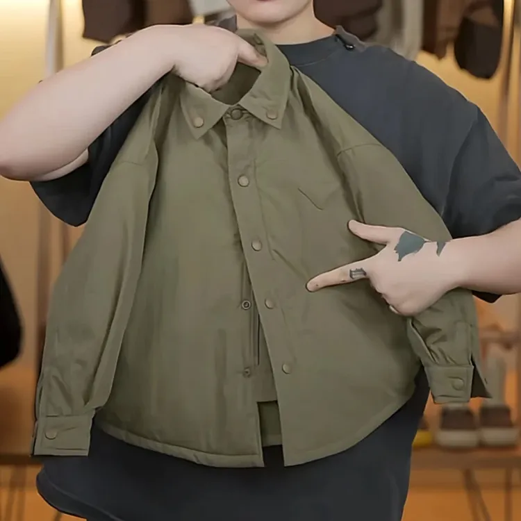 2025儿童休闲秋冬新款韩版时尚夹棉加厚内搭男童衬衫棉衣夹棉外套