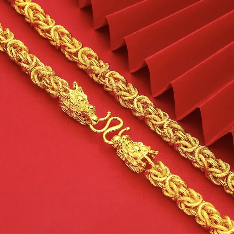 合金项链 【龙骨项链】男士男款时尚潮流大气经典霸气素款百搭粗款