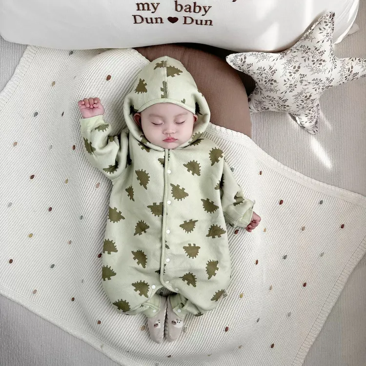 婴儿连体衣a类棉秋冬季宝宝衣服保暖加绒双面穿外出爬服