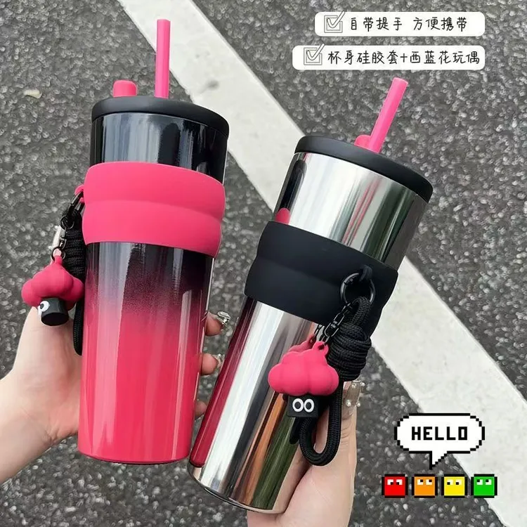 新款渐变色316不锈钢保温杯高颜值户外便携运动保温壶汽车冰霸水