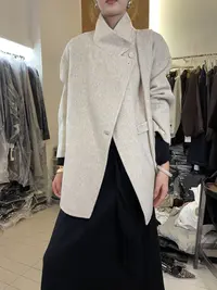 【RoMee-萝密】舒适一手长毛呢外套短外套女厚款排扣羊毛外套羊绒