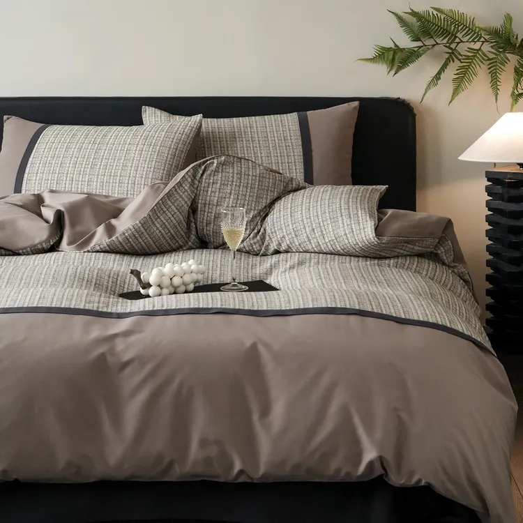 高支高密丨加厚磨毛棉麻四件套纯棉床单被套轻奢高级感主卧床品
