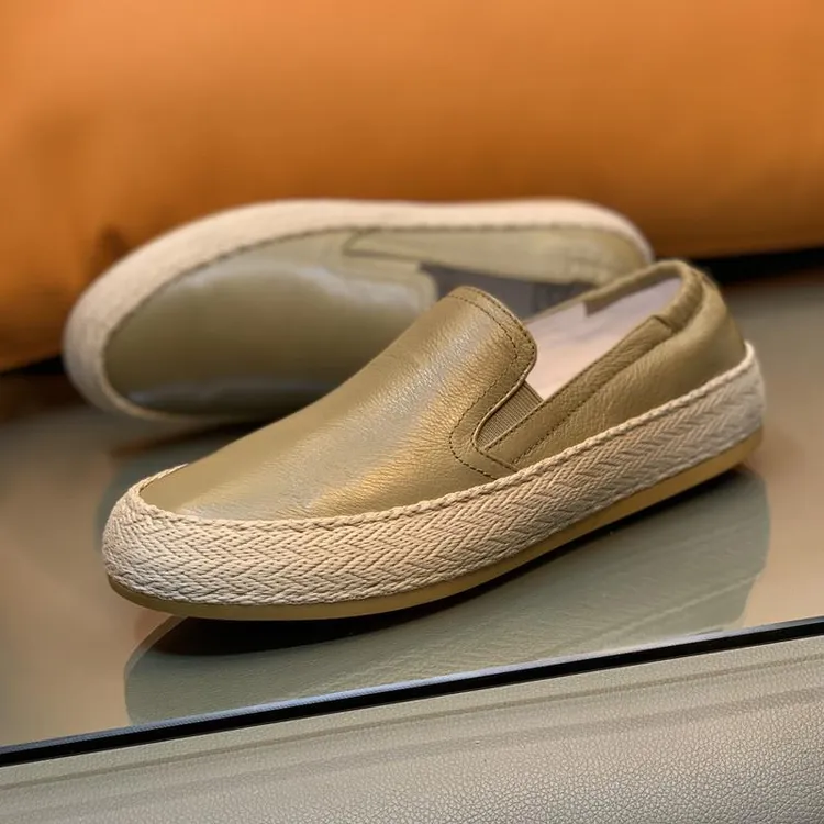 欧洲站男鞋欧货潮真皮渔夫鞋男一脚蹬休闲鞋子白色乐福鞋轻奢夏季
