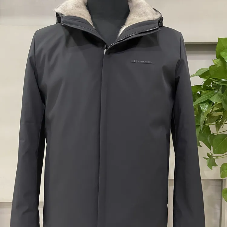 093-1男士连帽水貂胆商务休闲可脱卸内胆中老年保暖冬季外套