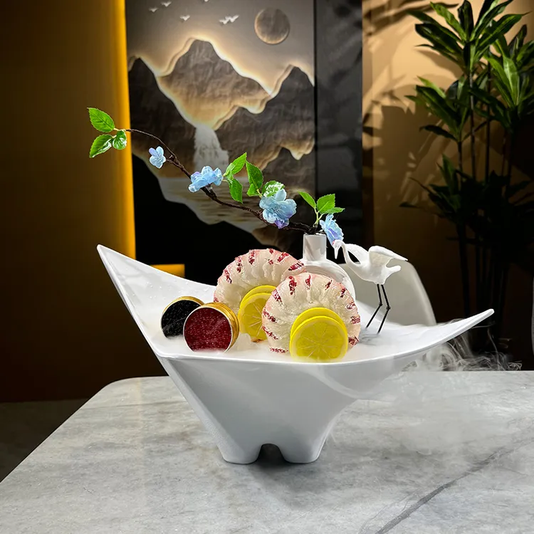 高端三文鱼刺身盘酒店海鲜姿造盘东星斑创意密胺日料盘高档餐盘