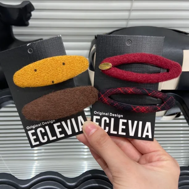 E5144韩系彩色椭圆BB夹一对高级感气质百搭刘海侧边夹碎发夹发饰